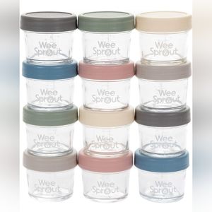 WeeSprout Baby Food Glass Storage Jars, 4 oz
